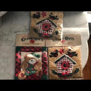 PUFFY POTHOLDER CHRISTMAS COUNTRY CRAFTS. SET3